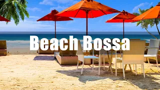 Bossa Nova in Beach Resort Cafe Ambience ☕White Sandy Beach with Ocean Waves for Work, Study & Relax