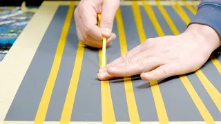 Abstract Painting Demo - Stripe With Masking Tape | Dena Lune