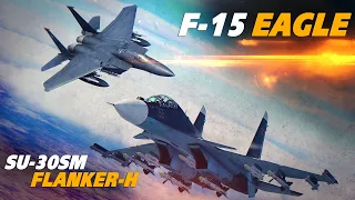 F-15 Eagle Vs Su-30SM Flanker-H | BVR Engagement | Digital Combat Simulator | DCS |