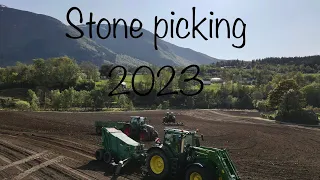 Stone picking 2023 Kvinnherad - Western Norway | John Deere 6R250 | Kivi pekka |  4K