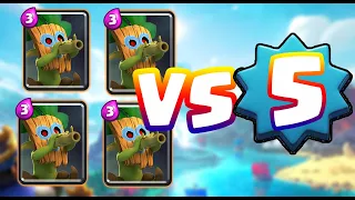 4 LVL 16 DART GOBLINS VS LVL 5 KING TOWER in Clash Royale