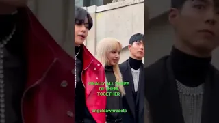 Kim Taehyung (V of BTS) Lisa (Blackpink) and Park Bogum at Celine Paris Fashion Week #lalisa #kpop