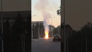Момент вибуху у Краматорську. Прилетіло в район Площі Миру