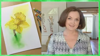 Watercolour Daffodil // Mixing yellow with its complimentary colour