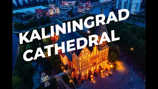 Kaliningrad cathedral and the city from a drone, from a bird's-eye view. Summer 2022