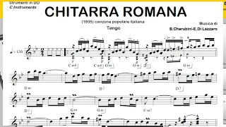 CHITARRA ROMANA (GUITARE ROMAN) tango: Playback Partitions Do Si♭ Mi♭ et Paroles pour Accordéon