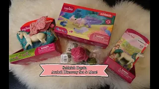 Schleich Bayala Axolotl Set & Flower Pegasus, Foal, & Pink Sapphire Turtle