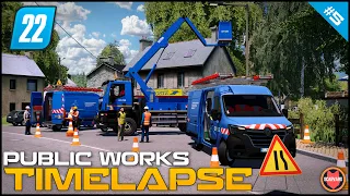 🚧 Restoring Power In A Village, Connecting Post Office To A Grid ⭐ FS22 City Public Works Timelapse