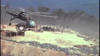 CH-54 of the US Army 160th Combat Aviation Group delivers 155mm howitzer to FSB W...HD Stock Footage