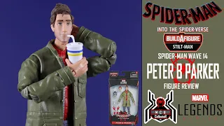 Marvel Legends SpiderMan Into the SpiderVerse PETER B PARKER Stilt Man BAF Wave Movie Figure Review