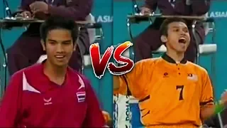 วัดเหลี่ยมเตะซ้าย Pornchai Kaokeaw 🇹🇭 vs Azlan Abdul Mubin 🇲🇾 | ย้อมอดีตตะกร้อ เอเชียนเกมส์ 2006