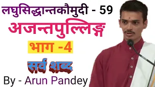 #लघुसिद्धान्तकौमुदी #Part 59 #अजन्त_पुल्लिंग_भाग -  4 (#सर्व_शब्द) By #Arun Pandey ji