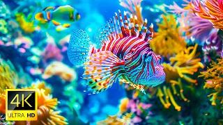 4K Beautiful Underwater Wonders With Relaxing Music For Stress Relief And Sleep - Coral Reefs, Fish