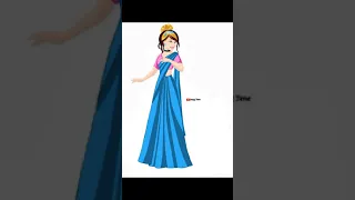 How I drew Cinderella as Indian // Digital art // transformation // Daag Tene