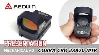 PRESENTATION Red Win Cobra CRO 28X20 RMR Red Dot Sight Multi Reticle Motion Sense Mechanical AD