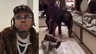 Gunna Security Guard Body Slam A Man Trying To Run Up On Him In Jewelry Store!?