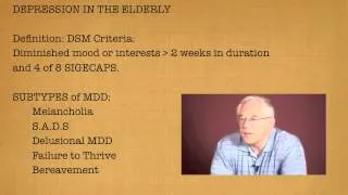 Depression in the Elderly