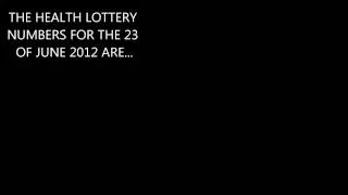 HEALTH LOTTERY NUMBERS