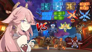 YAE MIKO C0 VS ALL BOSSES WITHOUT  FOOD | GENSHIN IMPACT