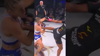 Olga Rubin slams Taneisha Tennant into the cage #mma #sports #wrestling