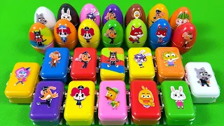 Rainbow Eggs: Finding Sheriff Labrador with CLAY in Suitcase Coloring: Papillon, Dr. Antel,... ASMR