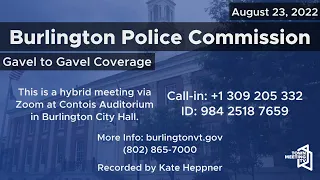 Burlington Police Commission - 8/23/2022