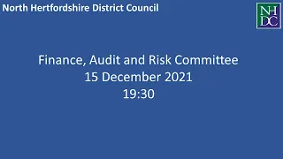 Meeting: Finance, Audit and Risk Committee - 15 December 2021