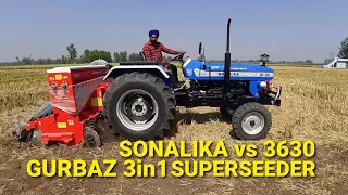 Gurbaz Superseeder 8ft. 3 in1 testing on Newholland 3630 and Sonalika 60 Sikander / ਗੁਰਬਾਜ਼ ਸੁਪਰਸੀਡਰ