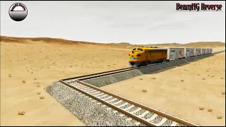 Trains vs 90 Degree Turn Crashes Reverse - BeamNG Drive