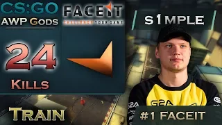 CSGO - s1mple playing FACEIT - Insane COMEBACK on Train