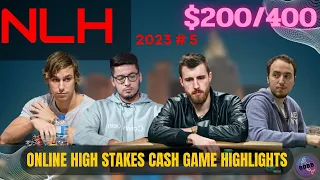 Online High Stakes NLH Cash Game Highlights ♠️ $200/400 | 2023 #5