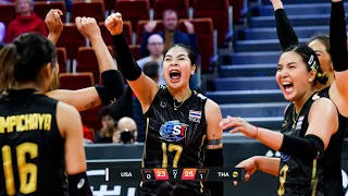 Thailand Volleyball Team Won First Set Against USA in World Championship 2022 !!!