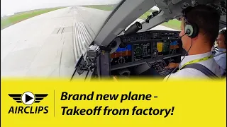 Air Baltic COO Cpt. Pauls piloting A220-300 out of UNCONTROLLED Montreal Mirabel Airport! [AirClips]