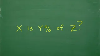 X is Y% of Z? Let’s solve the percent problem step-by-step with ALGEBRA