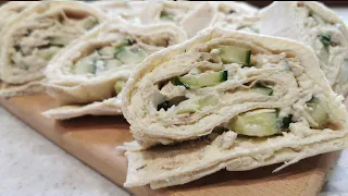 A delicious SNACK in just 10 minutes | Roll made of pita bread✨