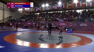 MASLENNIKOVA (RUS) vs HAJIYEVA (AZE) 36 kg. Первенство Европы U15