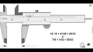 Uso y manejo del Vernier en Fracciones de pulgadas (SIMULACIÓN)