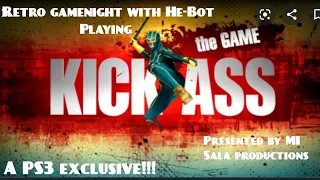 Retro gamenight with He-Bot playing the exclusive kick-ass the video game on ps3!!!