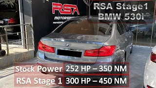 BMW G30 530i 320HP - 450NM Stage 1 | Stock 100-200 km/h: 17.34sec. With 2 people