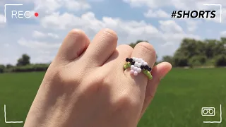 วิธีทำแหวนลูกปัดลายวัว 🐮💍: How to Make Cow Beaded Ring (Easy DIY) #shorts