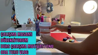 ÇALIŞMA MASAMI DÜZENLİYORUM | DERS ÇALIŞMA MOTİVASYONU VLOG