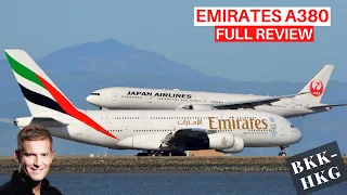 Emirates UPPER DECK A380 full review (HD) | Bangkok to Hong Kong | | Impressive! | 4K