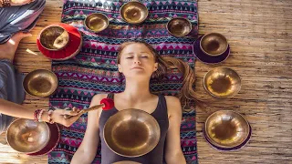 Singing healing bowls for sleeping 1888 Hz /  sound bath / tibetan singing bowls / 159 Hz