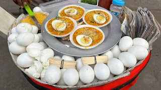 Super Tasty Egg Ghugni Price ₹ 10/- Only । Most Popular Street Food । Indian Street Food