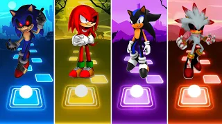 Sonic Exe 🆚 Knuckles Exe 🆚 Dark Sonic 🆚 Silver Sonic Exe. || Tiles hop Gameplay 🎯🎶