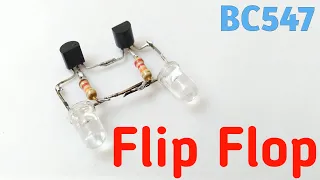 SIMPLE FLIP FLOP LED Flasher Circuit Using Transistor BC547