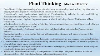 Michael Marder, "Plant Thinking" (Critical Plant Studies)