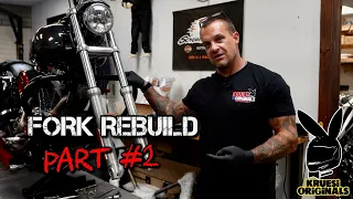 Fork rebuild on an 05 Dyna Super Glide ( Part 2 ) - Kruesi Vlog # 94