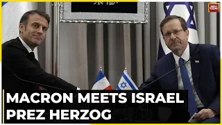 French President Macron Meets Israel President Isaac Herzog; Macron Stands In Solidarity With Israel