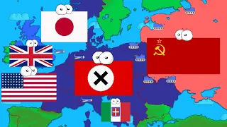 World War 2 - Summary in Map with Talking Countries